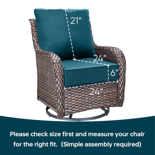 Pop 24*24*6" Outdoor Replacement Cushions Classic Peacock Blue