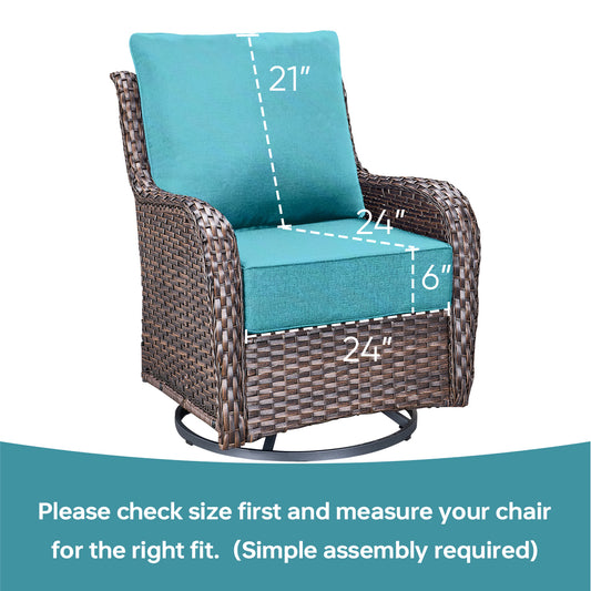 Pop 24*24*6" Outdoor Replacement Cushions Classic Turquoise