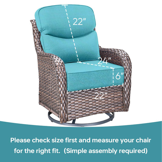 Pop 22*24*6" Outdoor Replacement Cushions Smile Turquoise