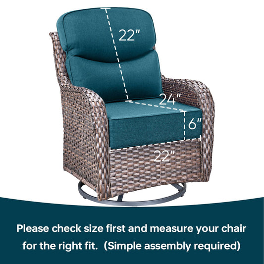 Pop 22*24*6" Outdoor Replacement Cushions Smile Peacock Blue