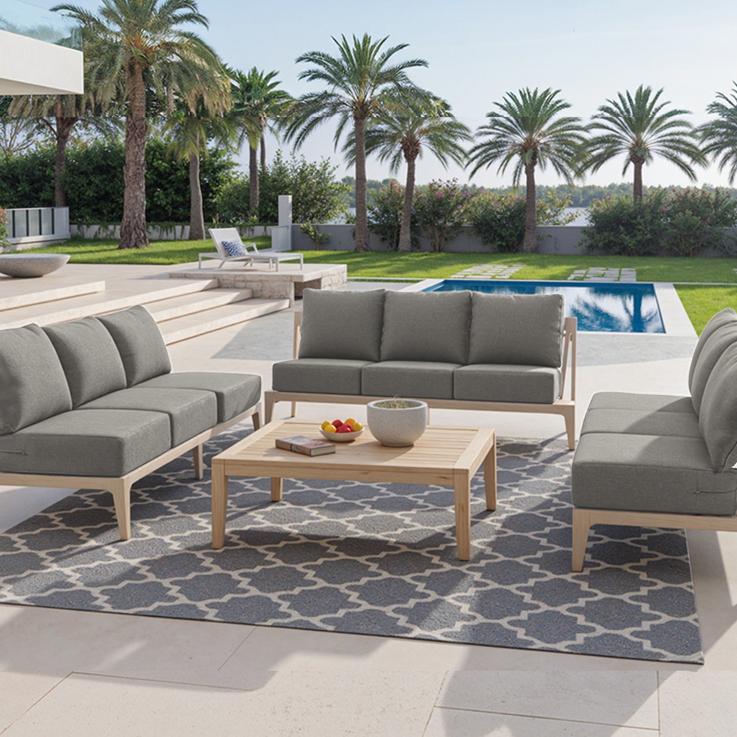 Pop 24*24*6" Outdoor Replacement Cushions Classic Grey