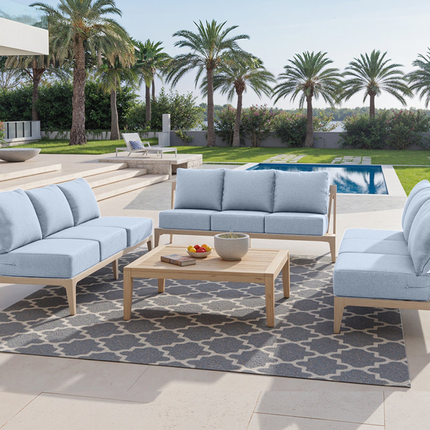Pop 24*24*6" Outdoor Replacement Cushions Classic Baby Blue
