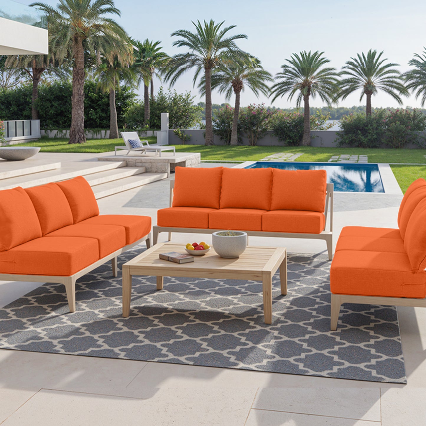 Pop 24*24*6" Outdoor Replacement Cushions Classic Orange