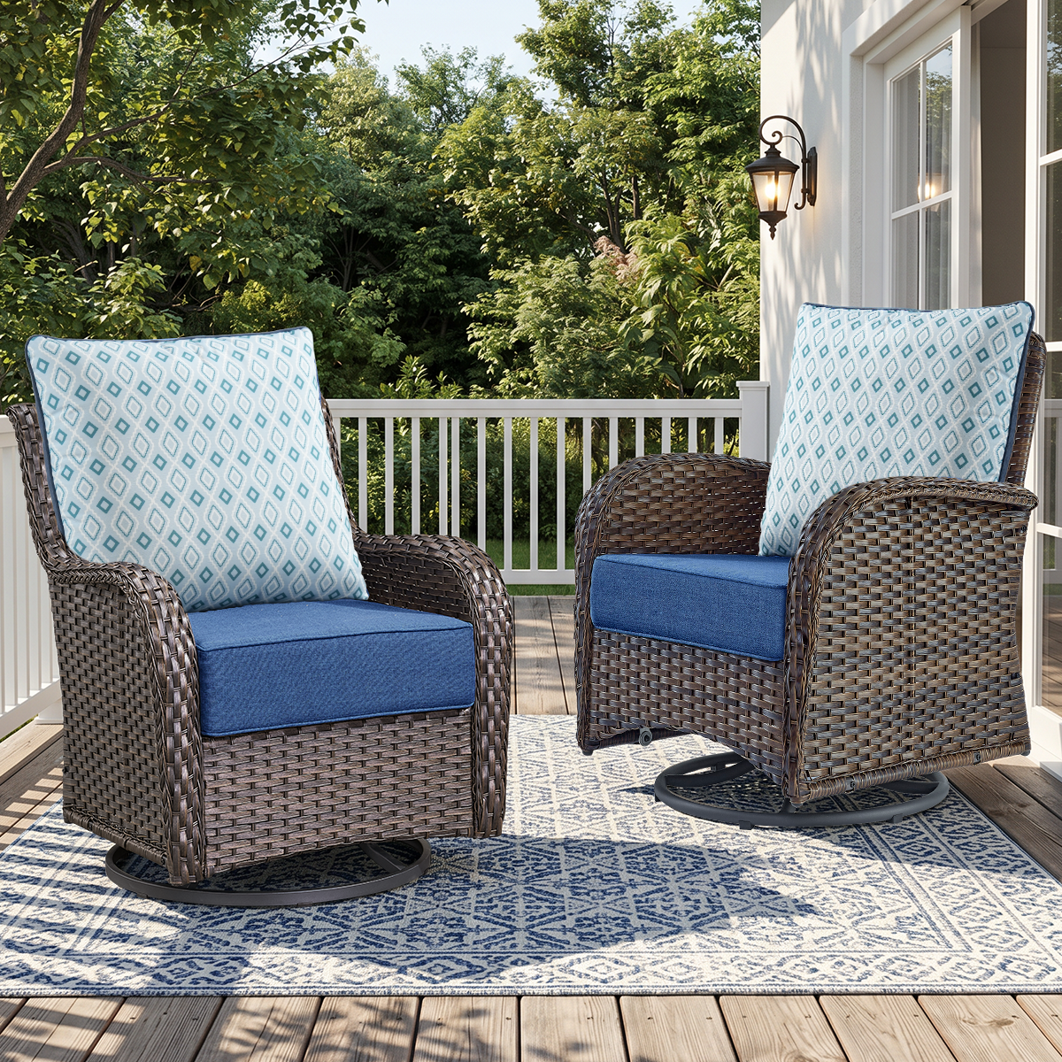 Pop 22*24*6" Outdoor Replacement Cushions Classic Blue Diamond