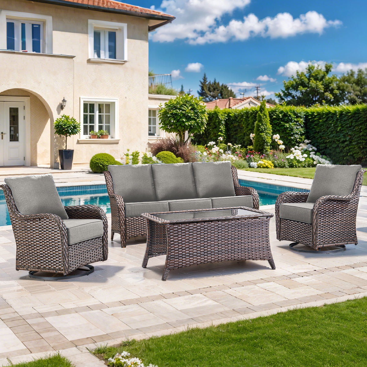 Pop 22*24*6" Outdoor Replacement Cushions Classic Grey