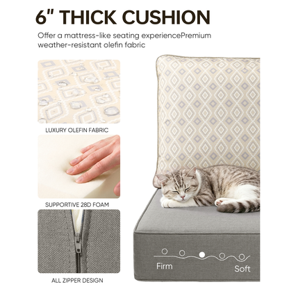 Pop 22*24*6" Outdoor Replacement Cushions Classic Grey Diamond