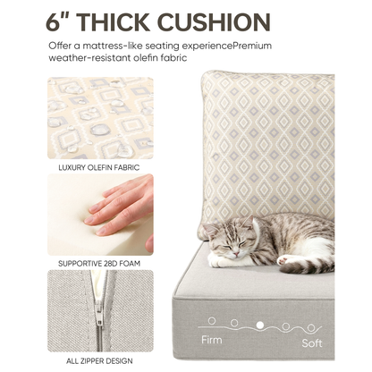 Pop 24*24*6" Outdoor Replacement Cushions Classic Beige Diamond