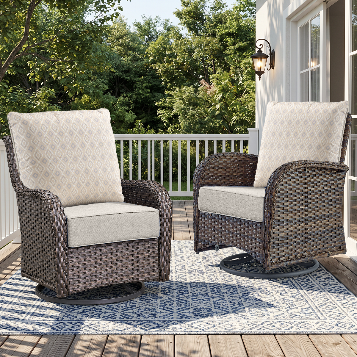 Pop 22*24*6" Outdoor Replacement Cushions Classic Beige Diamond
