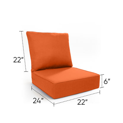 Pop 22*24*6" Outdoor Replacement Cushions Classic Orange
