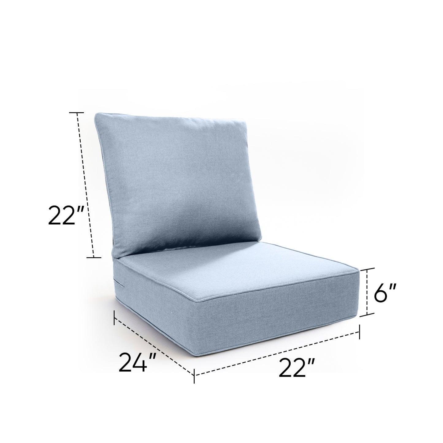 Pop 22*24*6" Outdoor Replacement Cushions Classic Baby Blue