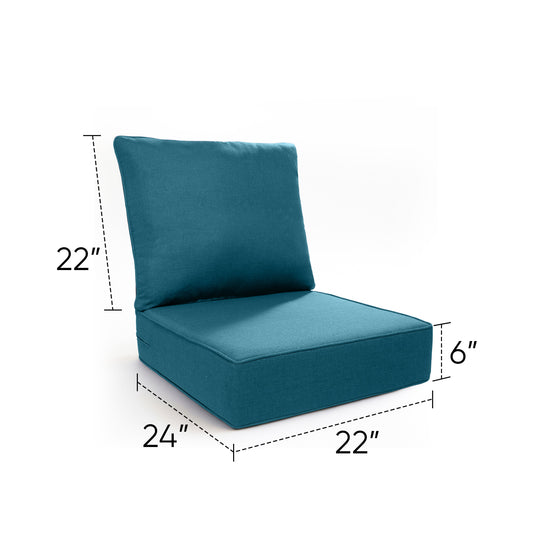 Pop 22*24*6" Outdoor Replacement Cushions Classic Peacock Blue