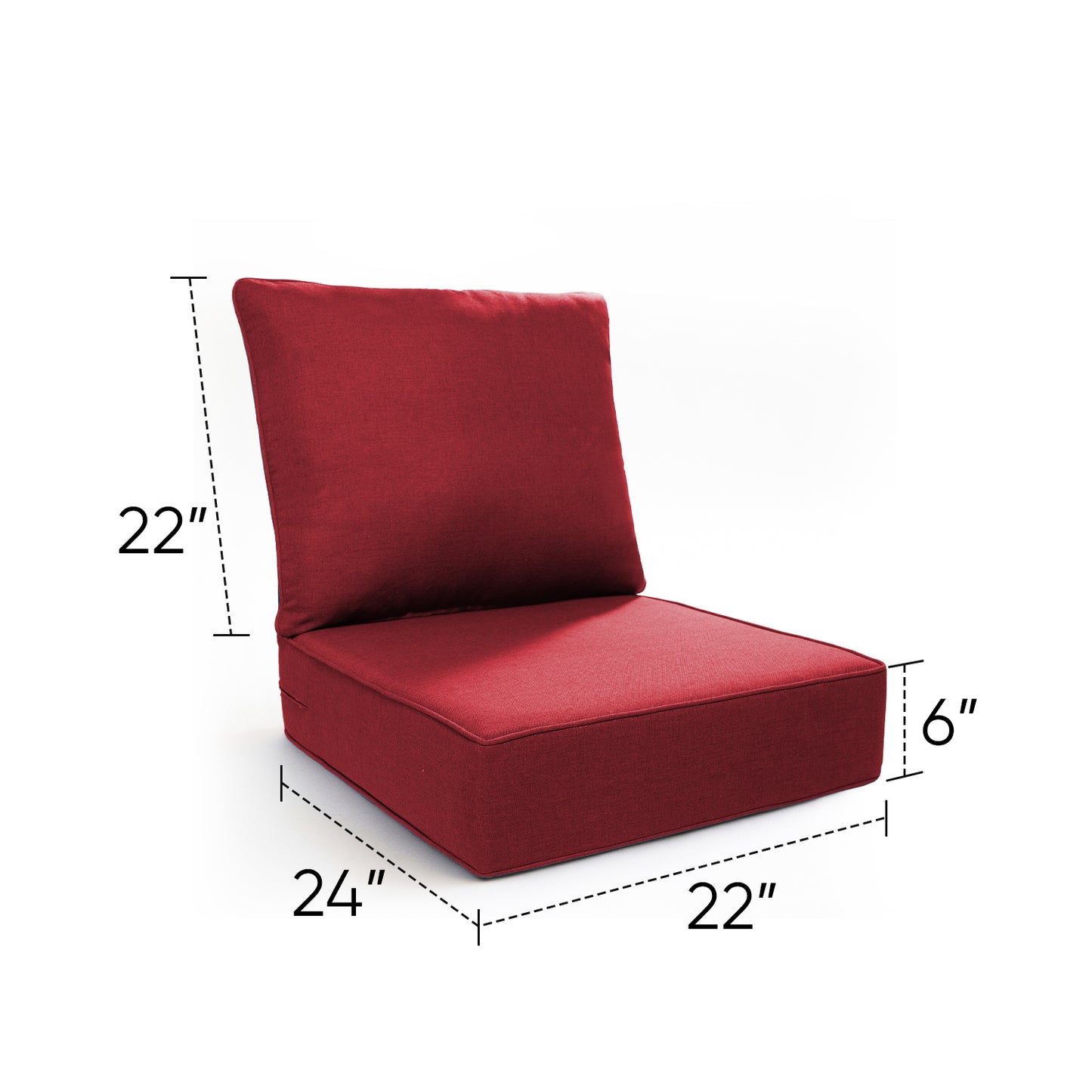 Pop 22*24*6" Outdoor Replacement Cushions Classic Red