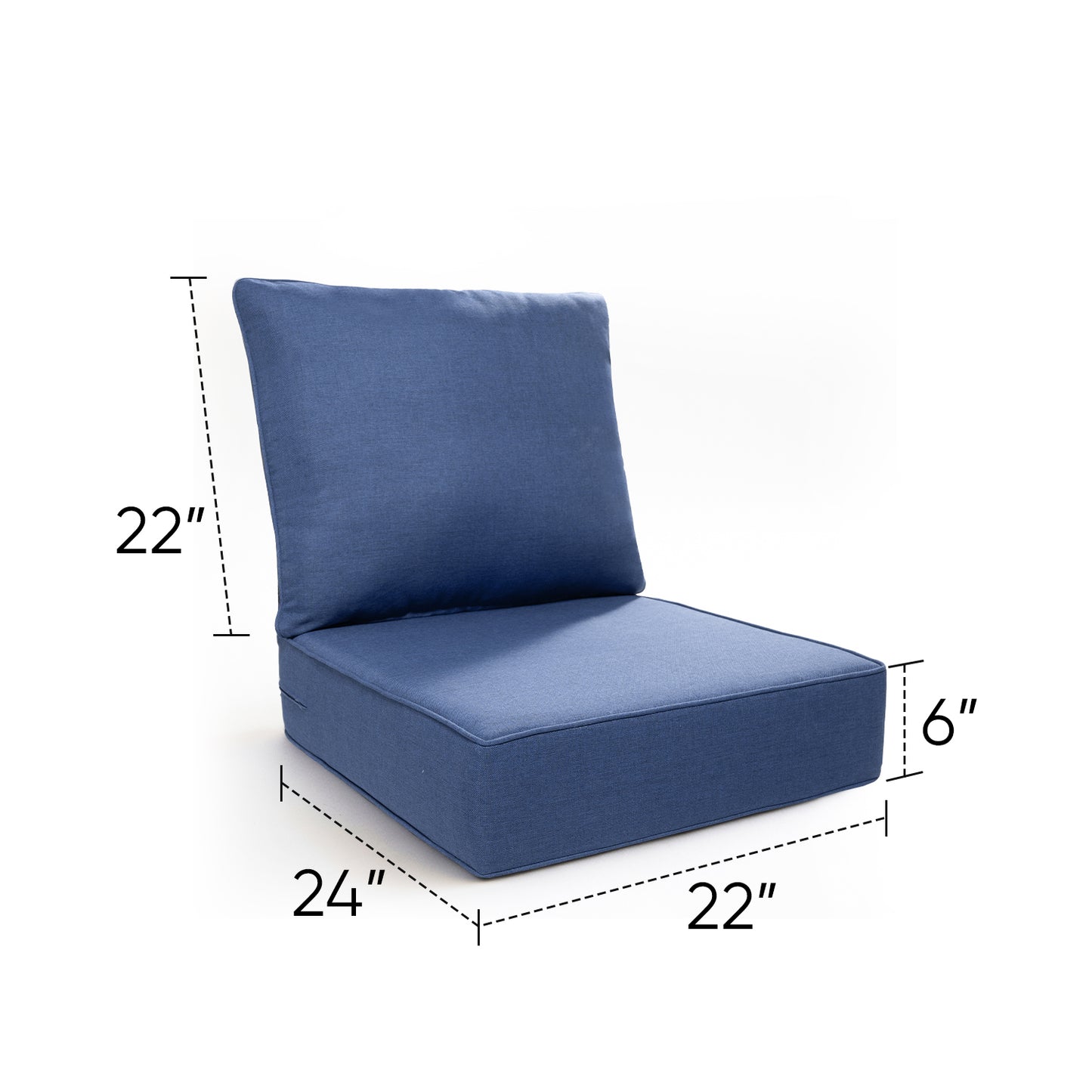 Pop 22*24*6" Outdoor Replacement Cushions Classic Blue