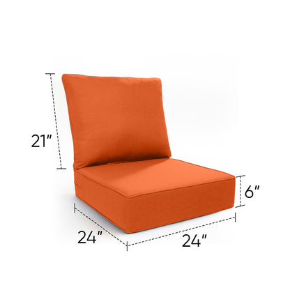 Pop 24*24*6" Outdoor Replacement Cushions Classic Orange