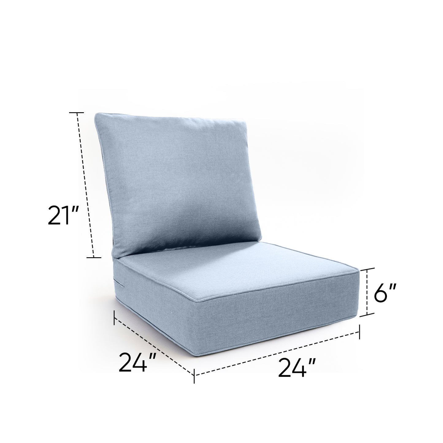 Pop 24*24*6" Outdoor Replacement Cushions Classic Baby Blue