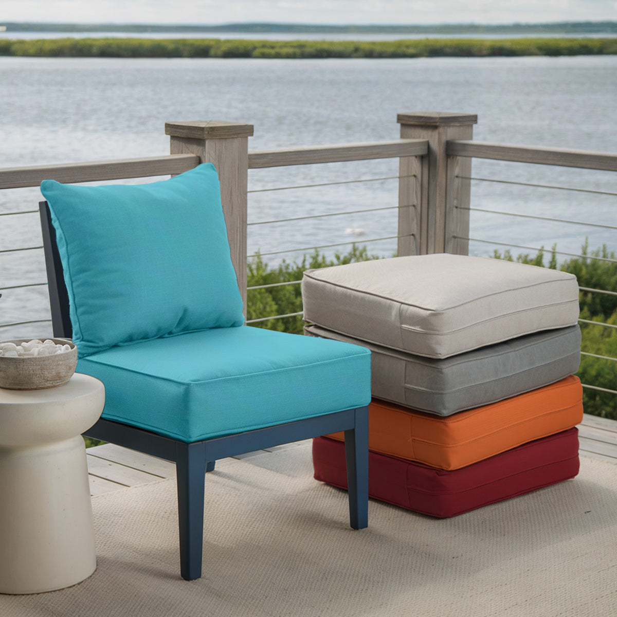 Pop 24*24*6" Outdoor Replacement Cushions Classic Turquoise