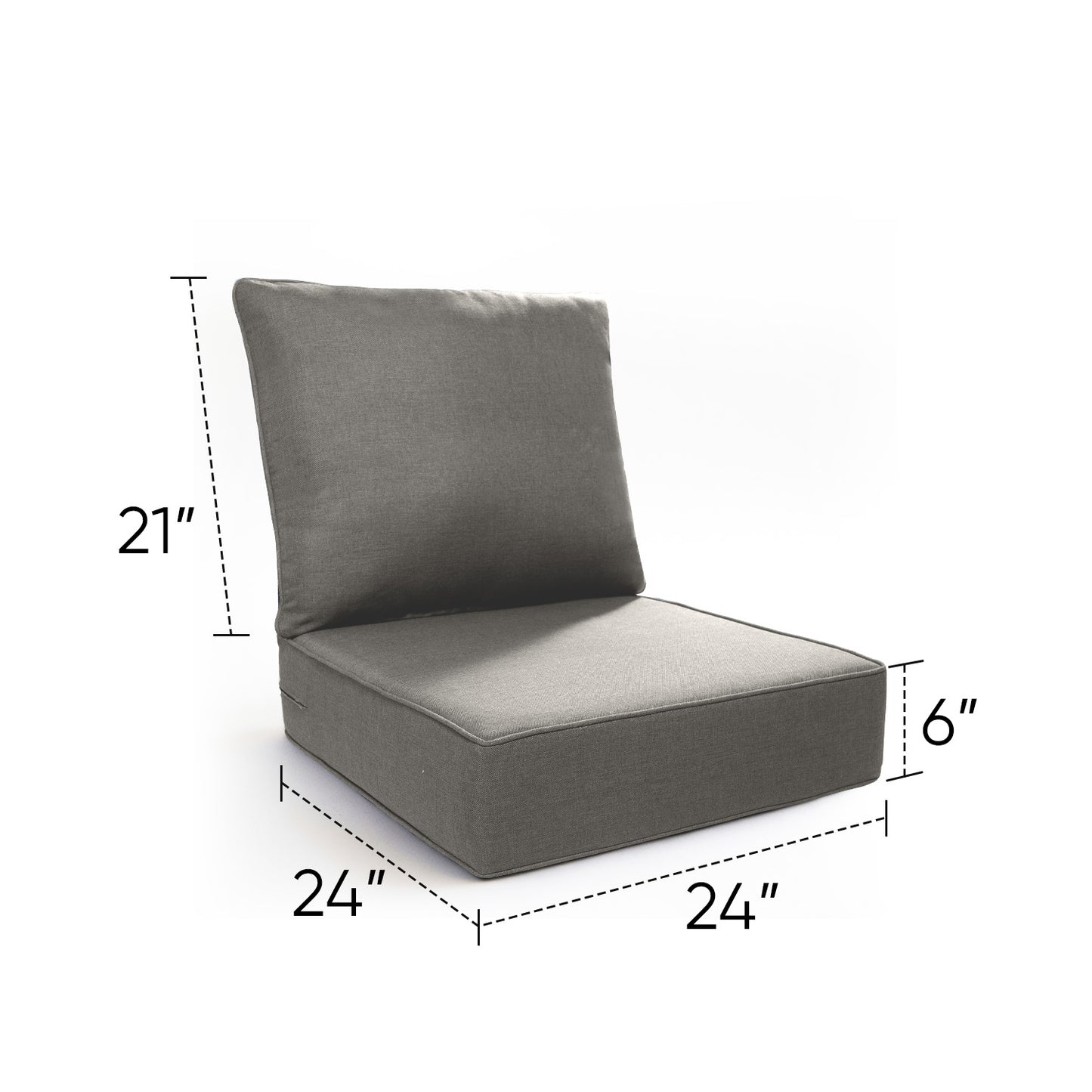 Pop 24*24*6" Outdoor Replacement Cushions Classic Grey