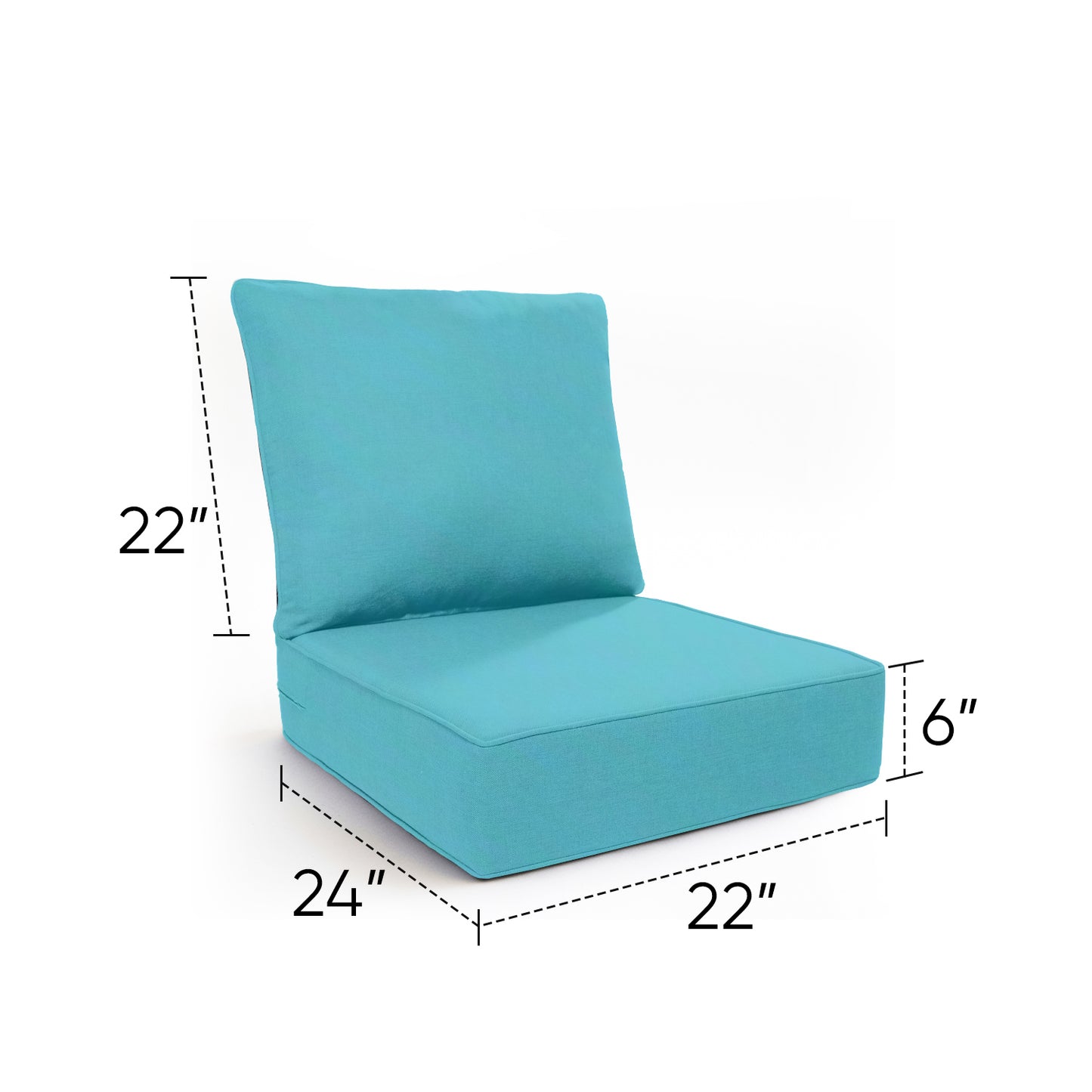 Pop 22*24*6" Outdoor Replacement Cushions Classic Turquoise