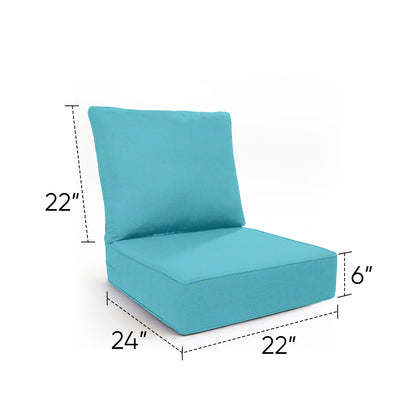 Pop 22*24*6" Outdoor Replacement Cushions Classic Turquoise