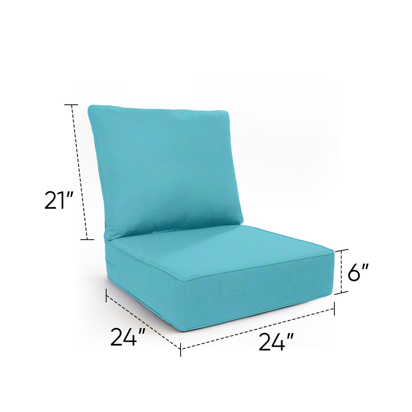 Pop 24*24*6" Outdoor Replacement Cushions Classic Turquoise