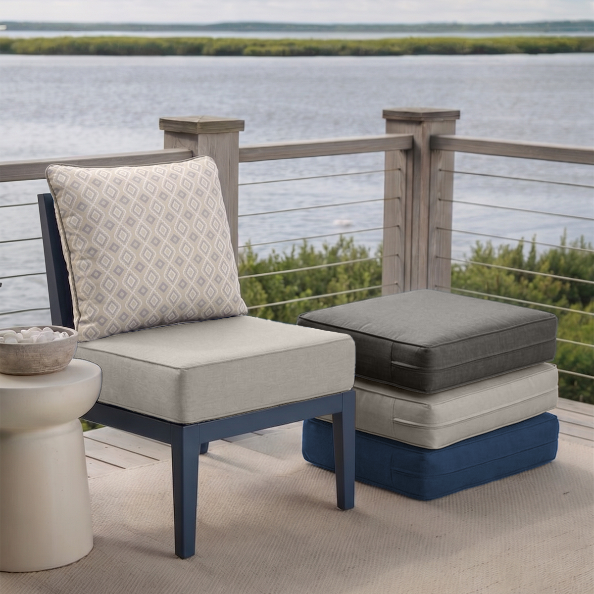 Pop 24*24*6" Outdoor Replacement Cushions Classic Beige Diamond