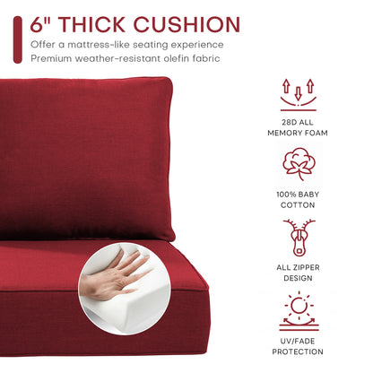 Pop 22*24*6" Outdoor Replacement Cushions Classic Red