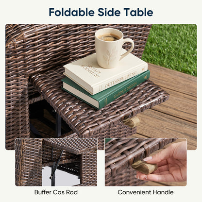 Outdoor Recliner Chair Extendable Ottoman & Foldable Table