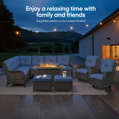 Outdoor 50000 BTU Propane Wicker Fire Pit Table
