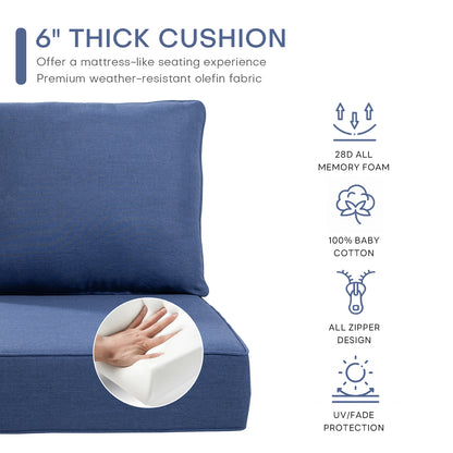 Pop 22*24*6" Outdoor Replacement Cushions Classic Blue