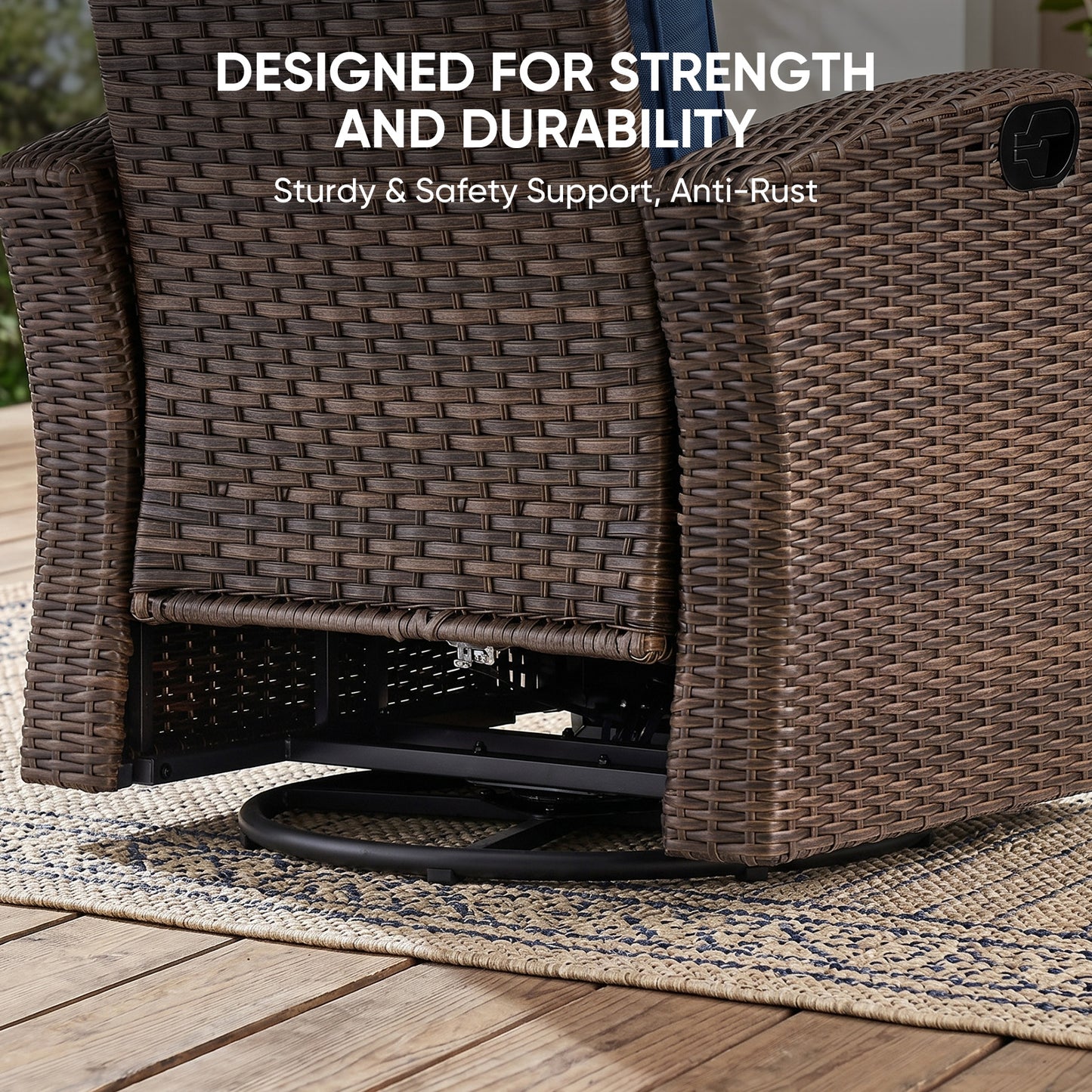 Outdoor Recliner Chair Extendable Ottoman & Foldable Table