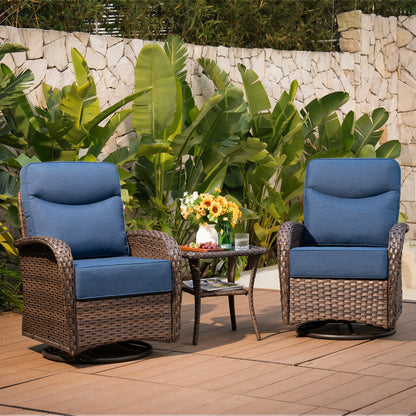 Upgraded 6“ Cushion Luxury 3 Pieces Patio Furniture Set