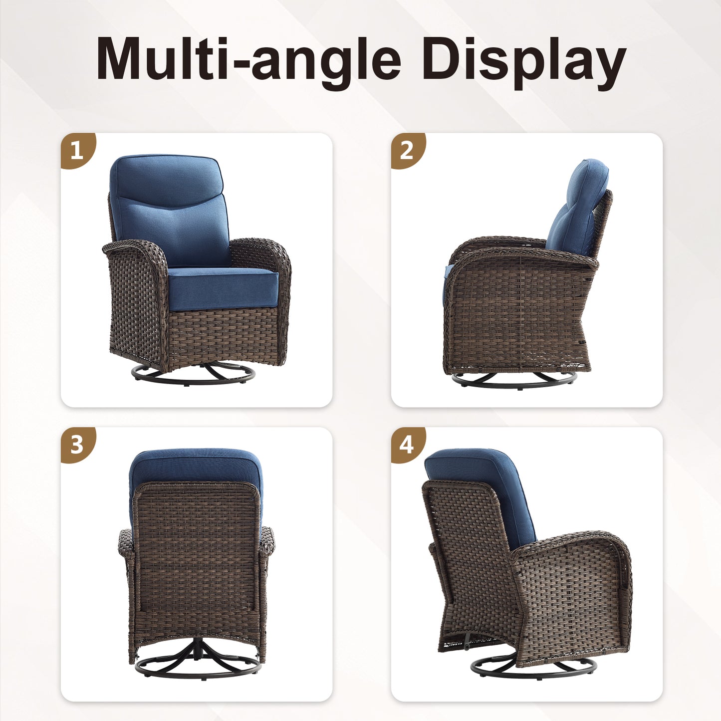 Upgraded 6“ Cushion Luxury 10 Piece Patio Furniture Set with Fire Pit Table