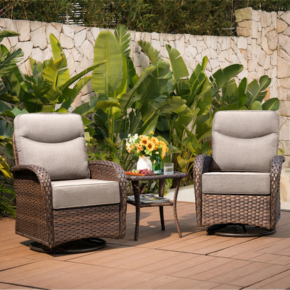 Upgraded 6“ Cushion Luxury 3 Pieces Patio Furniture Set