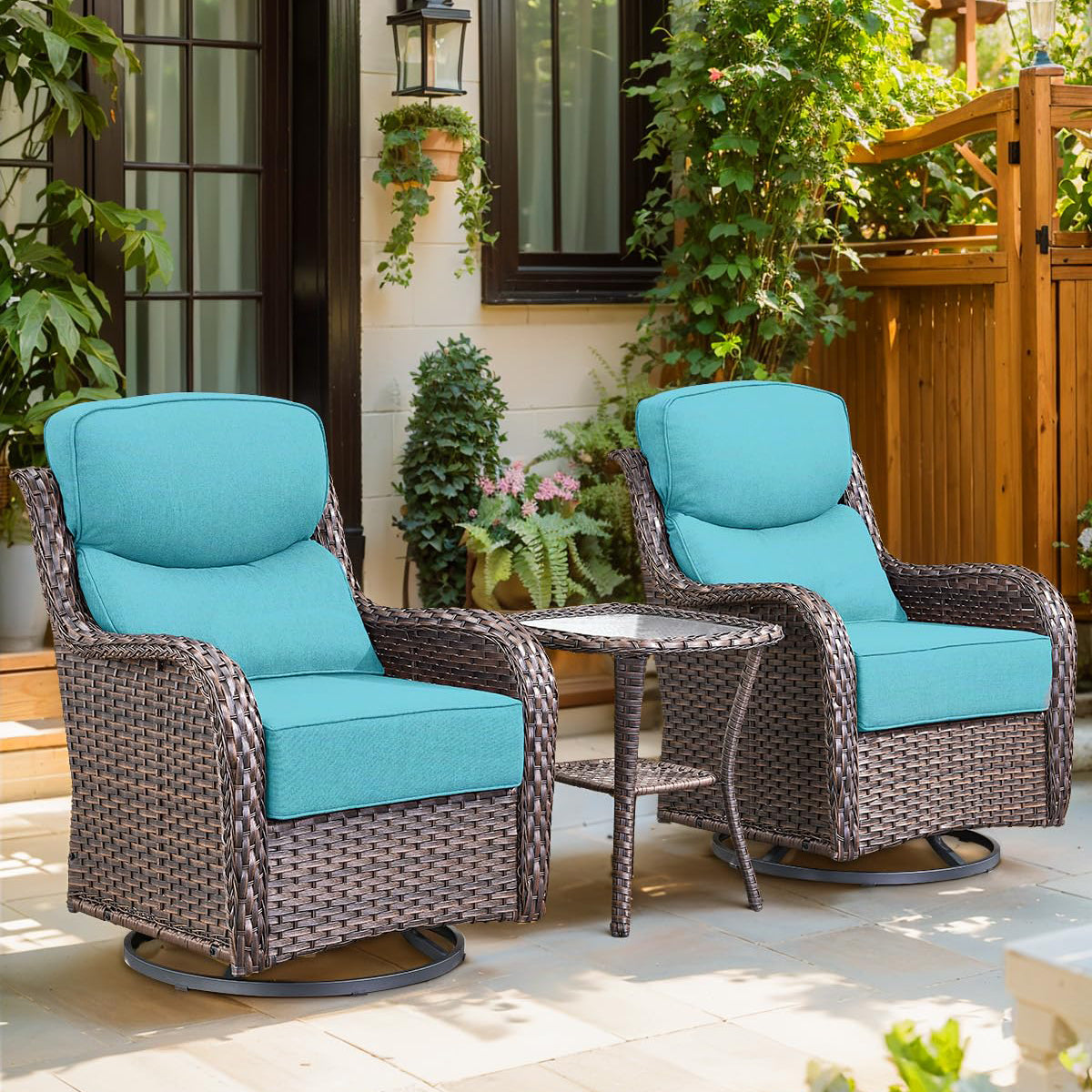Pop 24*24*6" Outdoor Replacement Cushions Smile Turquoise