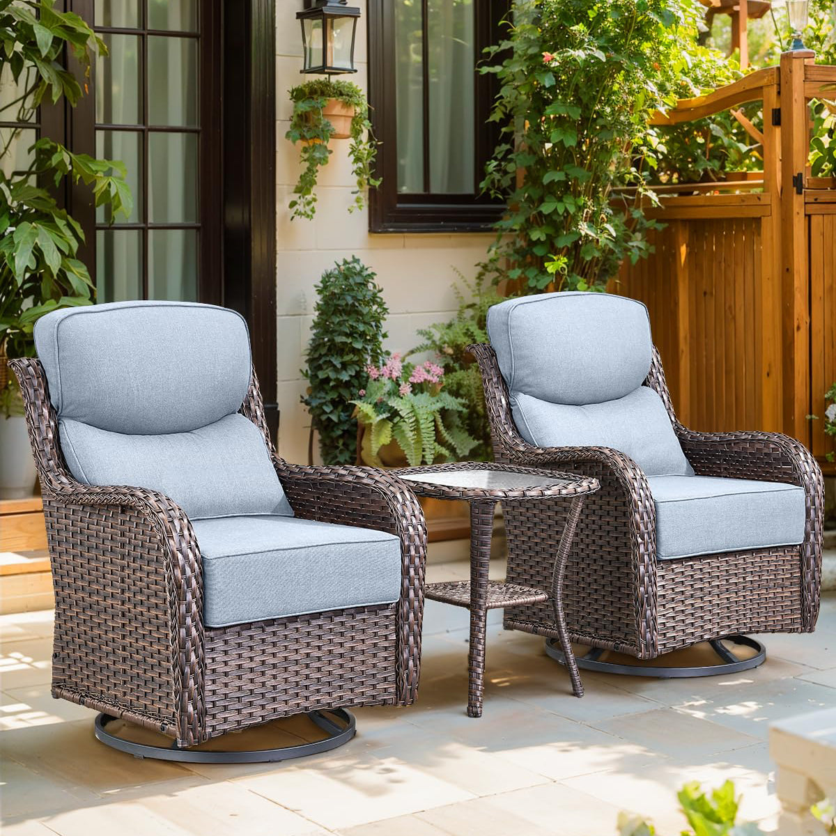 Pop 24*24*6" Outdoor Replacement Cushions Smile Baby Blue