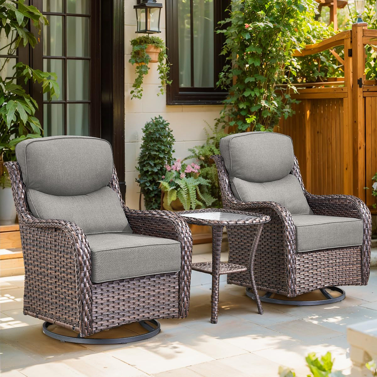 Pop 24*24*6" Outdoor Replacement Cushions Smile Grey