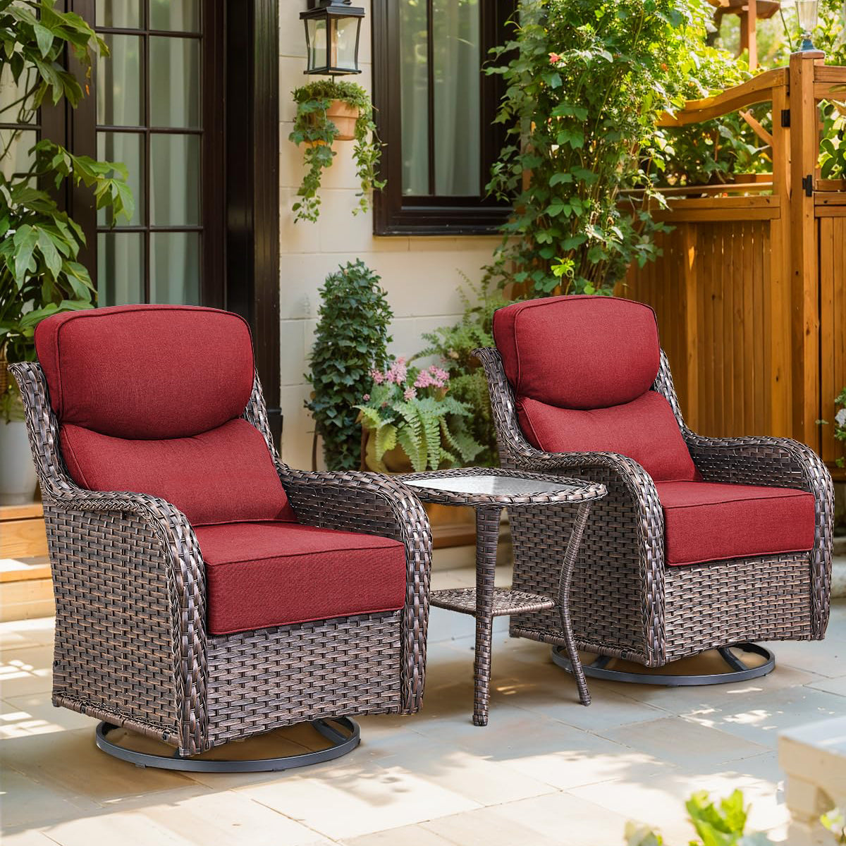 Pop 24*24*6" Outdoor Replacement Cushions Smile Red