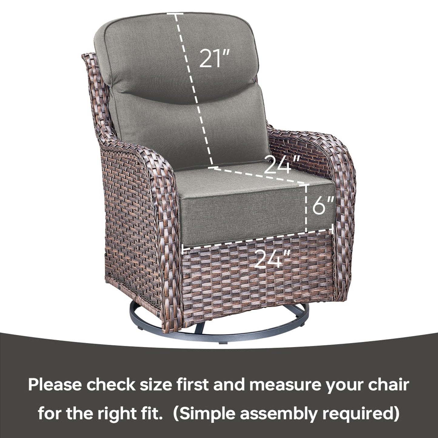 Pop 24*24*6" Outdoor Replacement Cushions Smile Grey