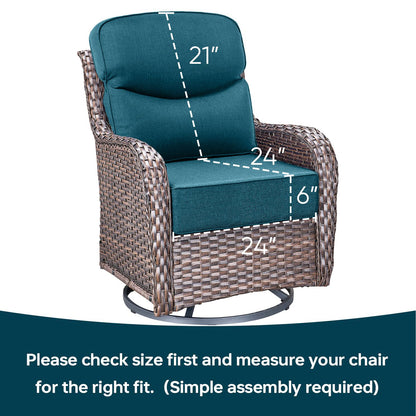 Pop 24*24*6" Outdoor Replacement Cushions Smile Peacock Blue