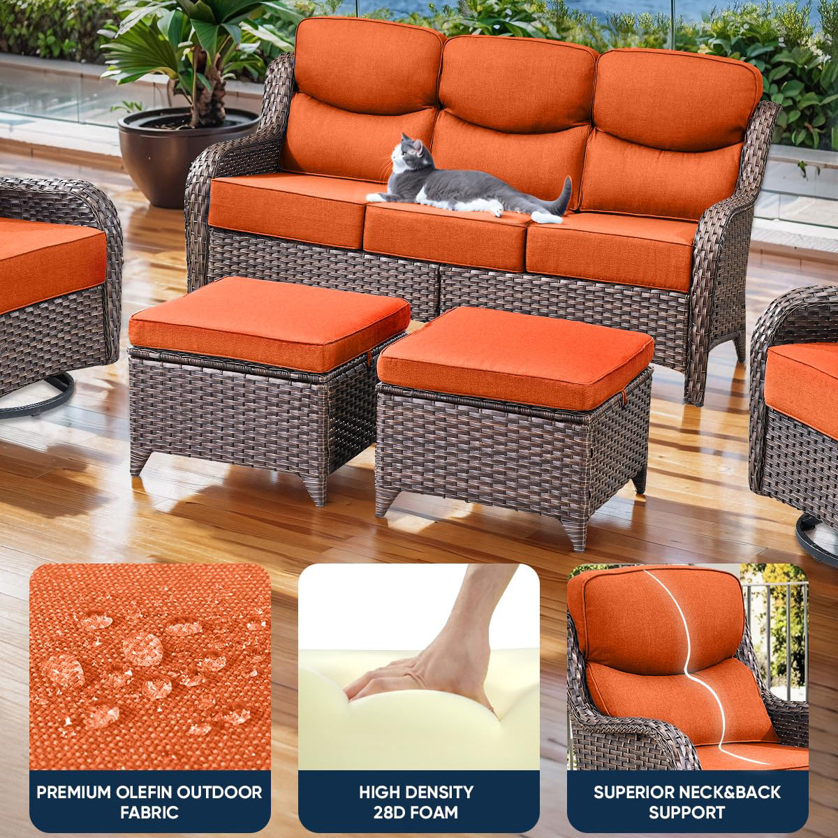 Pop 22*24*6" Outdoor Replacement Cushions Smile Orange
