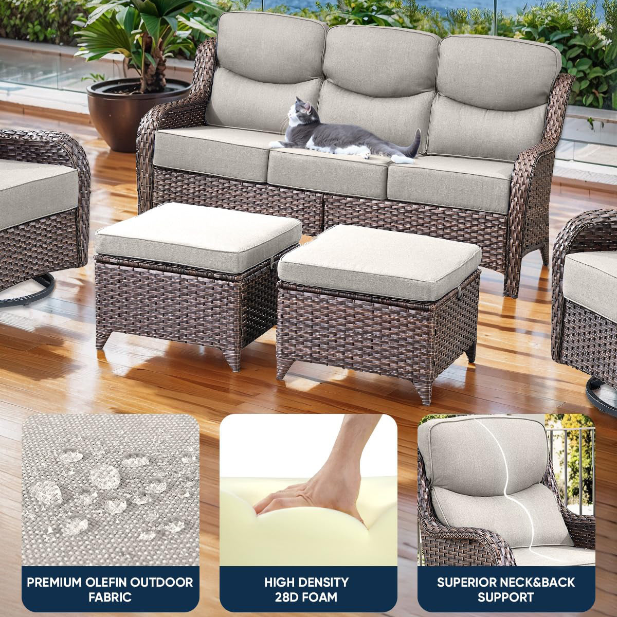 Pop 22*24*6" Outdoor Replacement Cushions Smile Beige