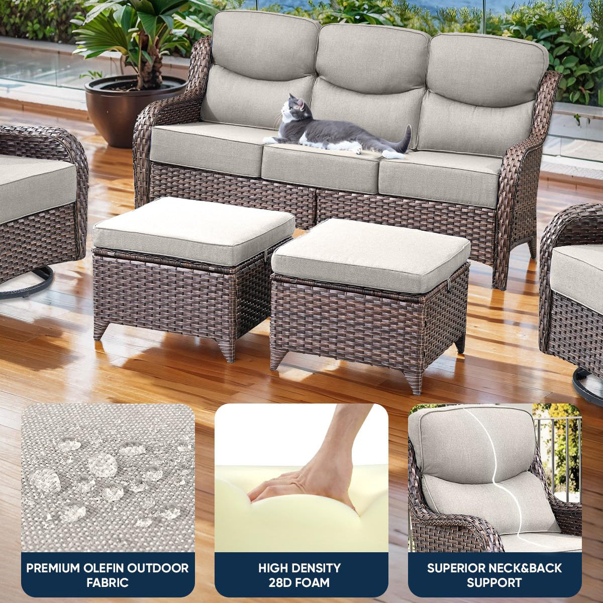 Pop 24*24*6" Outdoor Replacement Cushions Smile Beige