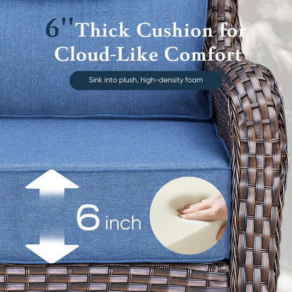 Luxury 6" Thick Cushioned Outdoor Swivel Rocker Patio Chairs of 2