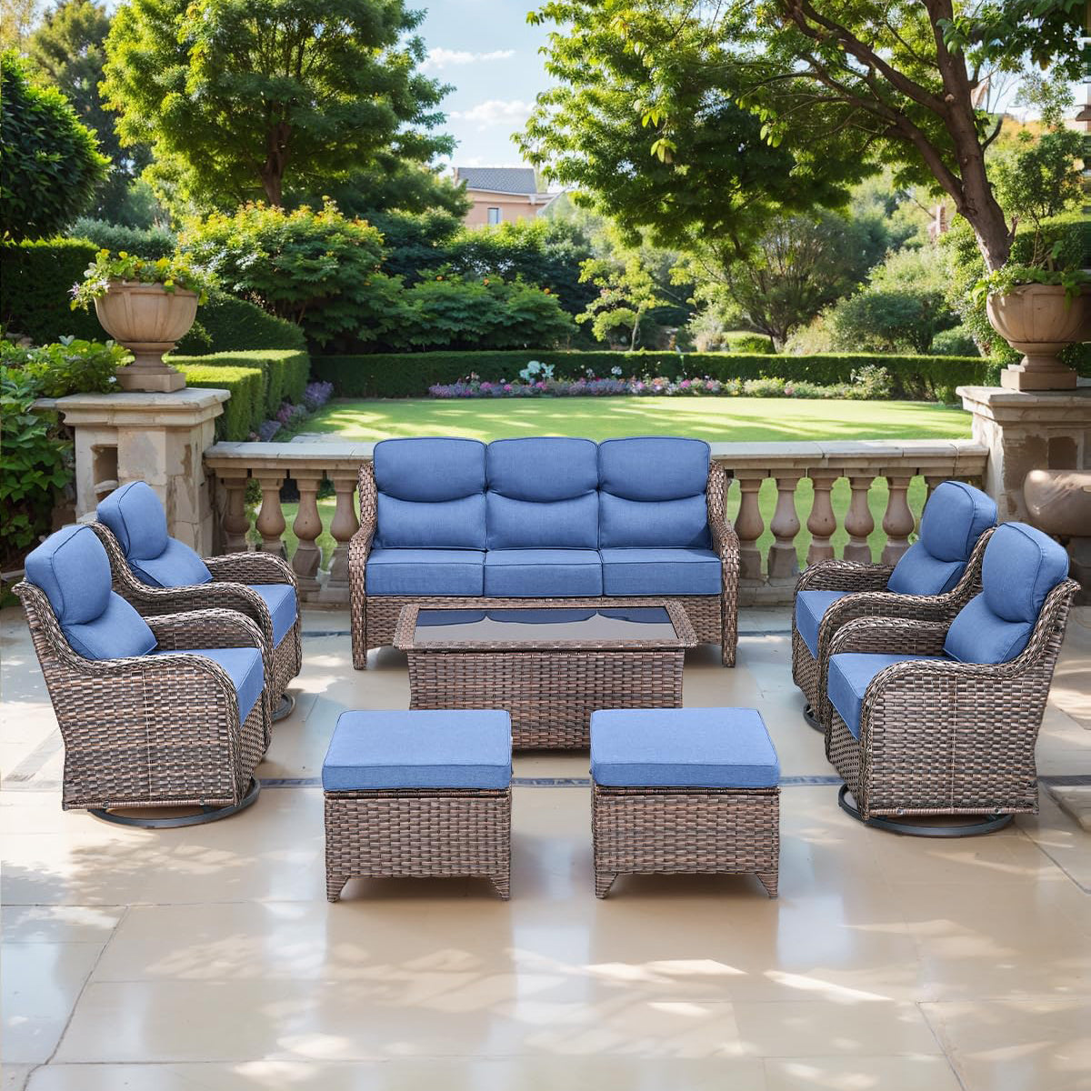 Pop 24*24*6" Outdoor Replacement Cushions Smile Blue