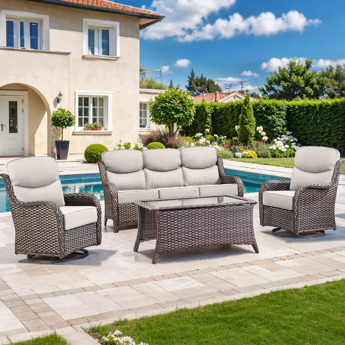Pop 22*24*6" Outdoor Replacement Cushions Smile Beige