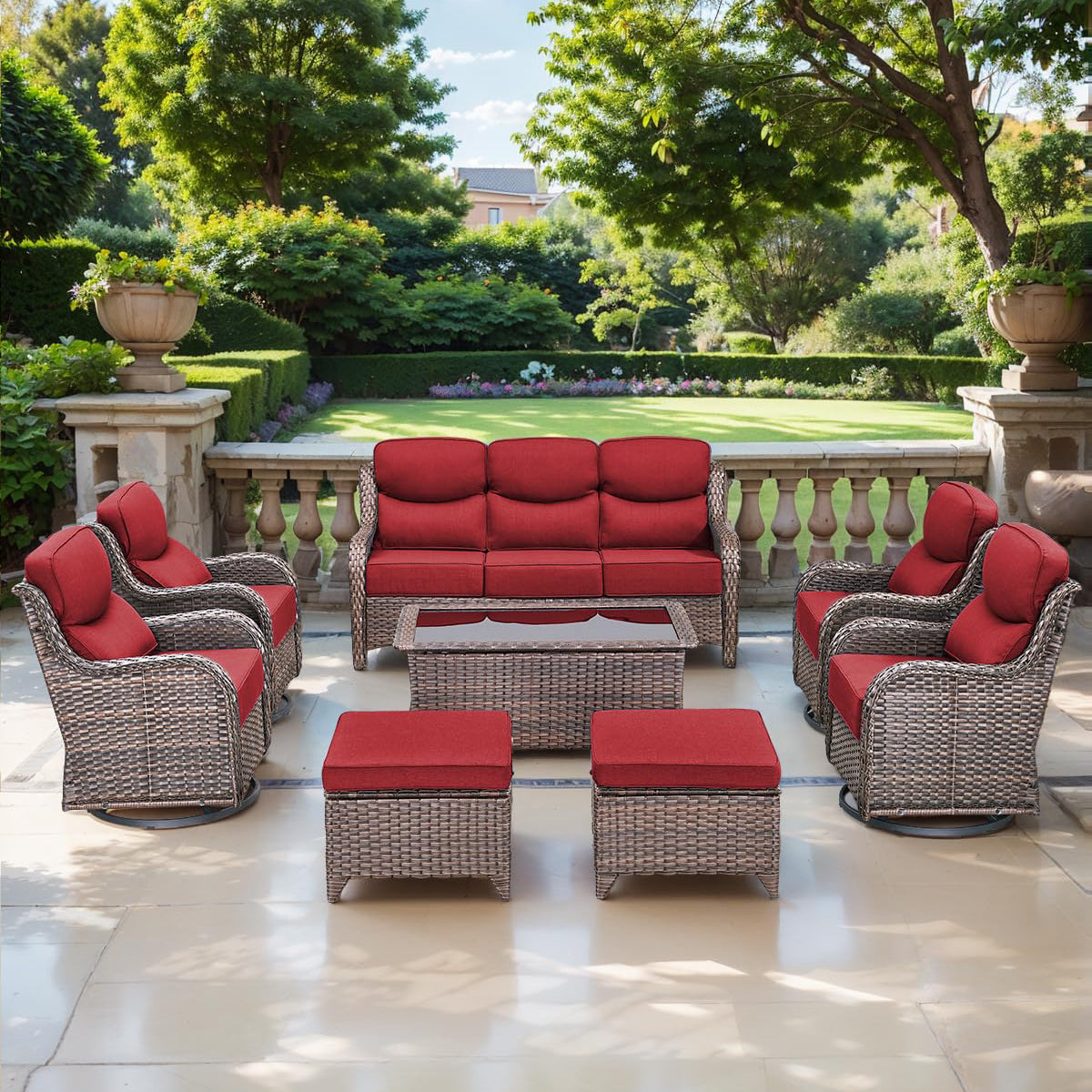 Pop 24*24*6" Outdoor Replacement Cushions Smile Red