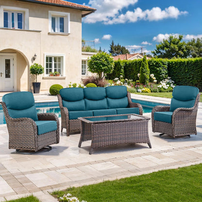 Pop 22*24*6" Outdoor Replacement Cushions Smile Peacock Blue