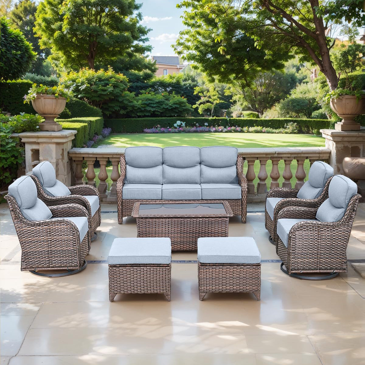 Pop 24*24*6" Outdoor Replacement Cushions Smile Baby Blue