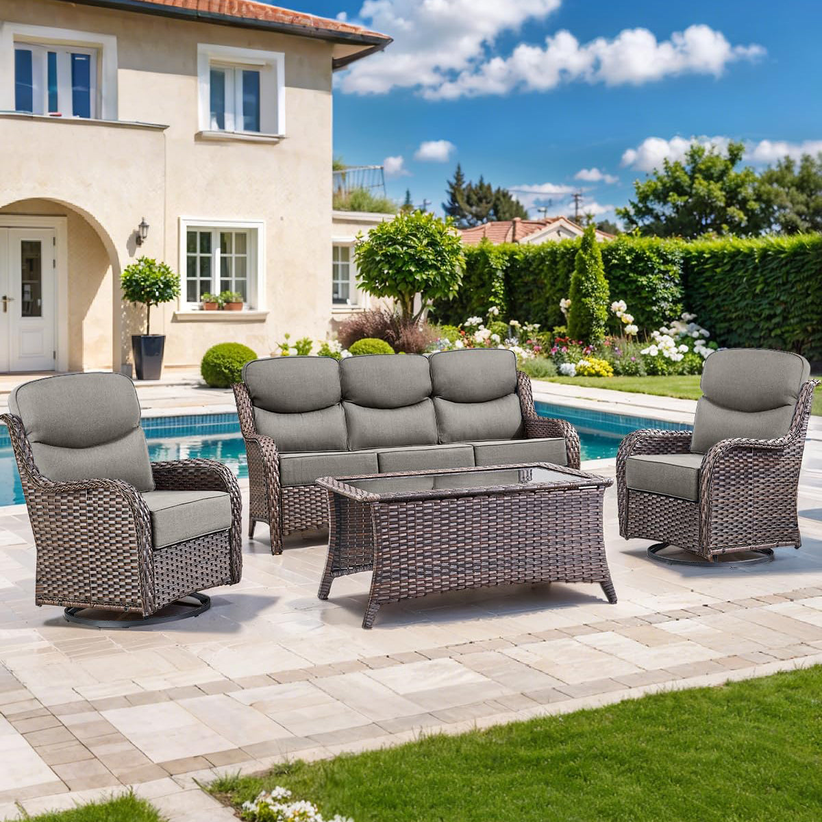 Pop 22*24*6" Outdoor Replacement Cushions Smile Grey