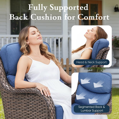 Luxury 6" Thick Cushioned 6 Pieces Patio Furniture Set with Outdoor Couch